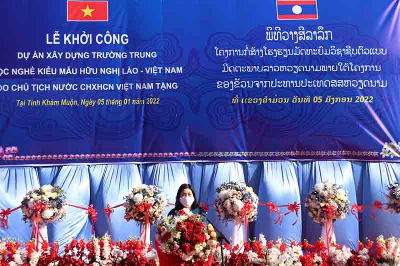 Khởi công xây dựng Trường trung học nghề kiểu mẫu Hữu nghị Lào-Việt Nam -0
