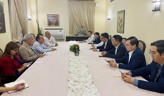 Doan dai bieu Dang Cong san Viet Nam tham va lam viec tai Cuba hinh anh 1